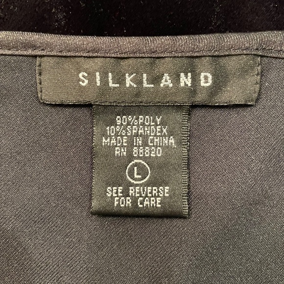 SilkLand Velvet Camisole, Size L, Black - Picture 3 of 3
